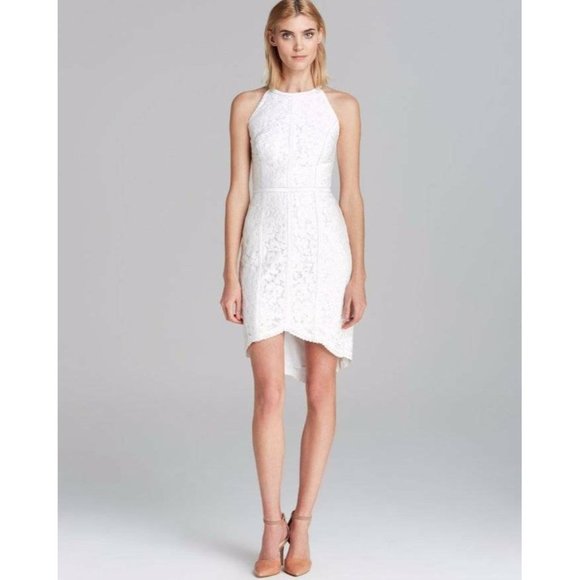 Cynthia Steffe Dresses & Skirts - Cynthia Steffe Ryder Lace & Leather Halter Dress